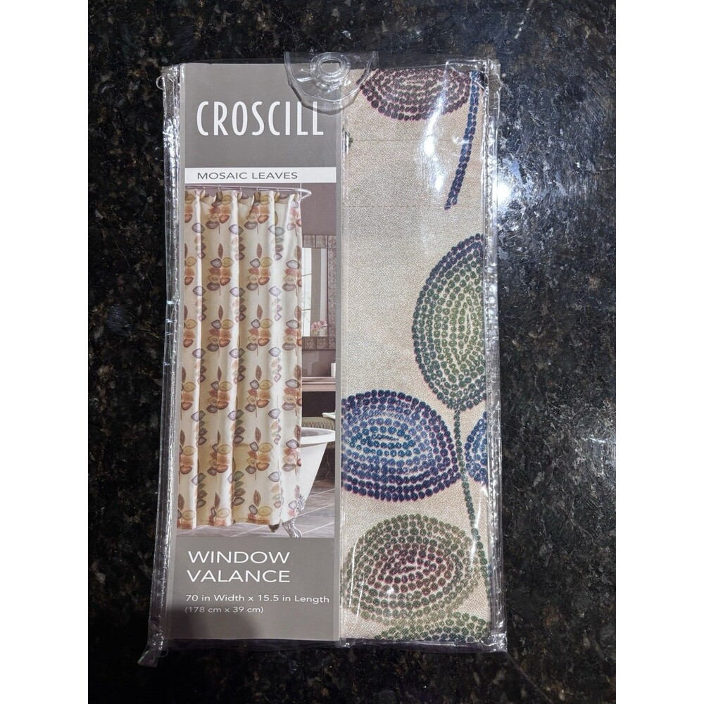 Croscill Window Valance Mosaic Leaves 70” X 15.5”